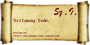 Szilassy Iván névjegykártya